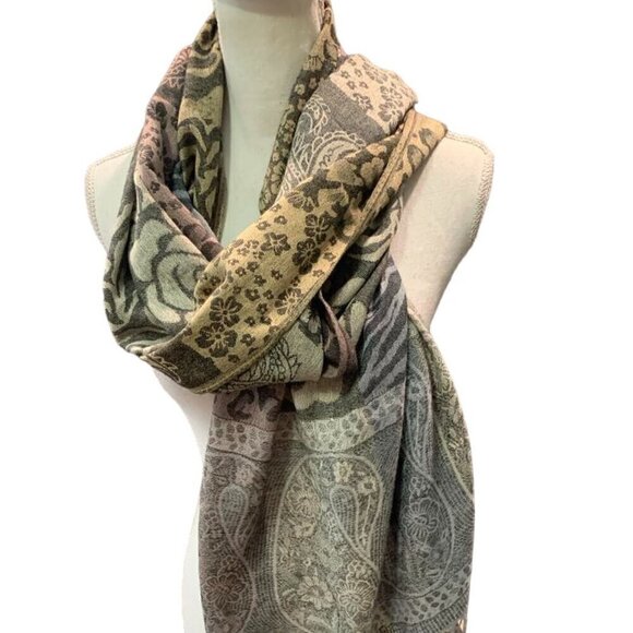 PASHMINA 100% Pashmina J.S ONDO Multicolored Scarf Shawl Wrap - Picture 1 of 4